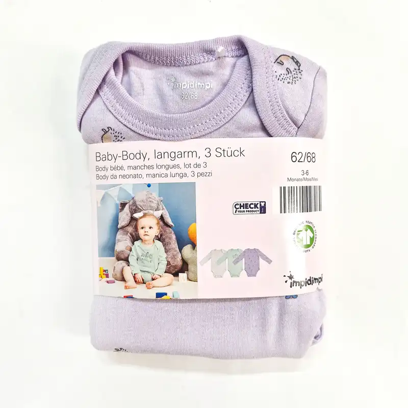 بادی آستین بلند نوزادی ایمپی دیمپی مدل SEP-I49 مجموعه 3 عددی