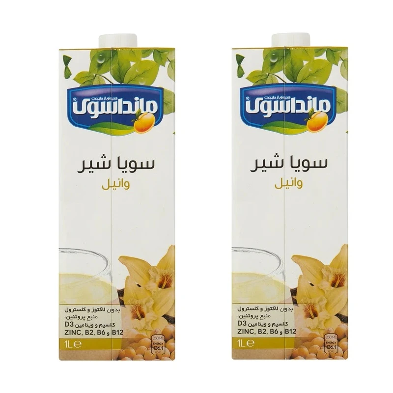 شیر سویا وانیل غیر لبنی مانداسوی - 1000 میلی لیتر بسته 2 عددی