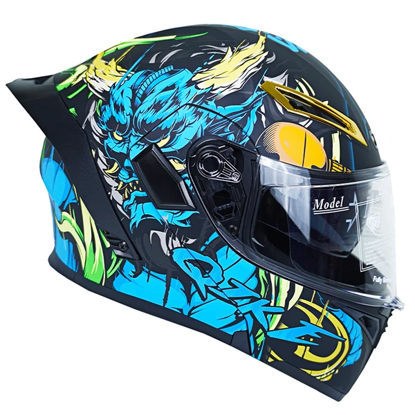 کلاه کاسکت کایک مدل فک متحرک عینکدار کد Blue_Thunder_God