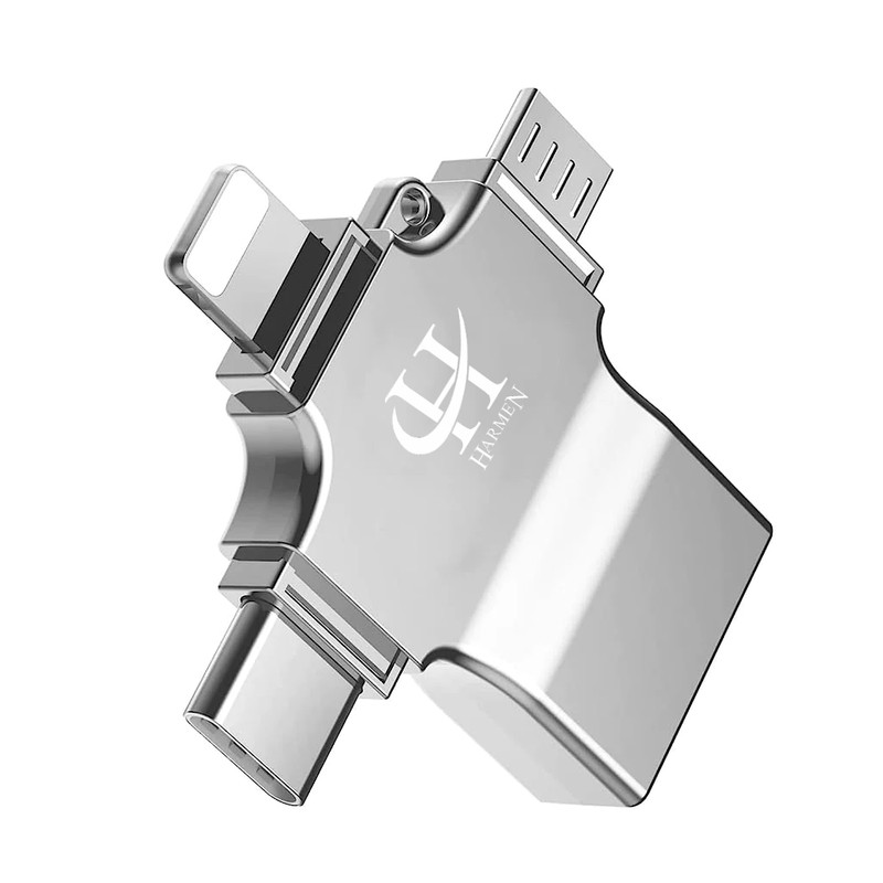 مبدل USB 3.0 OTG به USB-C/ MICROUSB/ لایتنینگ هارمن مدل HR-OTG700
