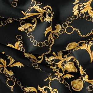 پارچه لباس مدل کرپ حریر طرح زنجیر کد 8024A