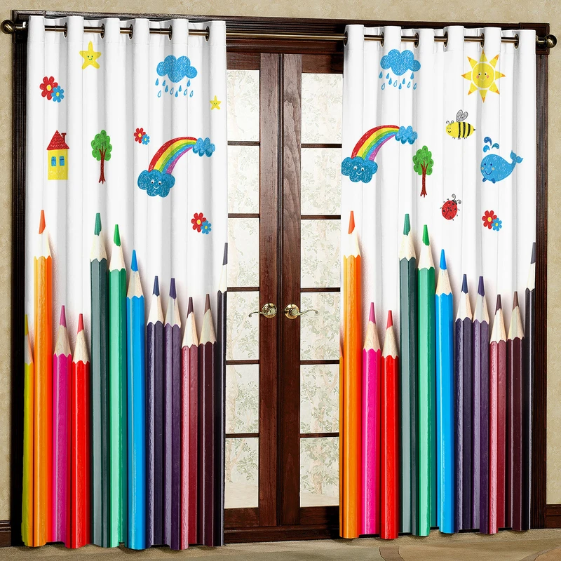 پرده مدل مداد رنگی مخمل پانچی کد 4854 سایز 140x200 سانتی متر