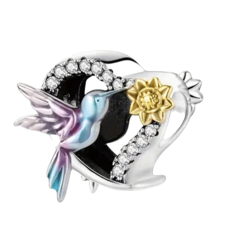 آویز گردنبند نقره زنانه پاندورا مدل Humming bird in heart 65131