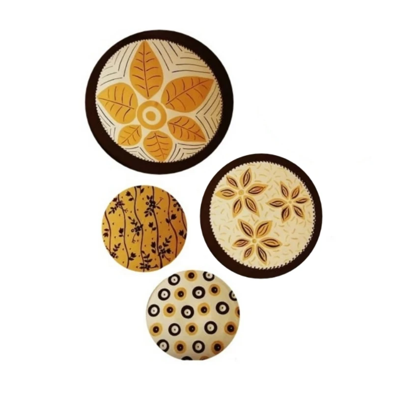 بشقاب دیوارکوب سفالی طرح مدرن کد 213 مجموعه 4 عددی