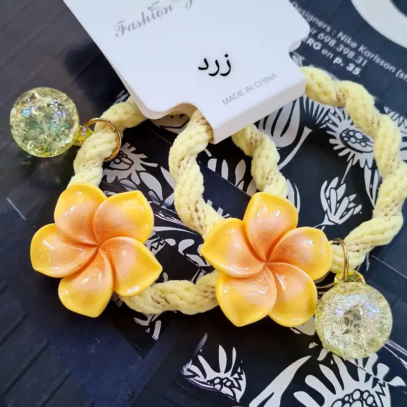 کش مو زنانه مدل گل پلومریا