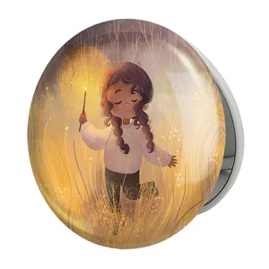 آینه جیبی خندالو طرح دخترونه مدل تاشو کد 6073 