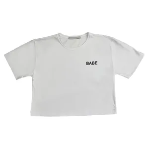 تی شرت آستین کوتاه زنانه مدل Babe 10-25 رنگ سفید