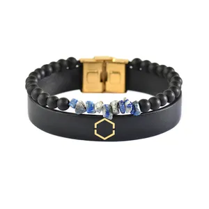 دستبند طلا 18 عیار مردانه فرشته مدل هندسی کد UBCHL0006-0008