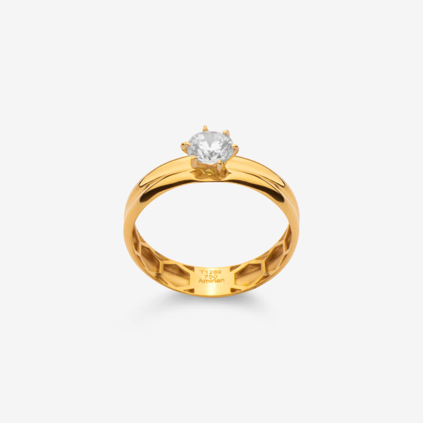 انگشتر طلا 18 عیار زنانه گلدم مدل R347021 سایز 59