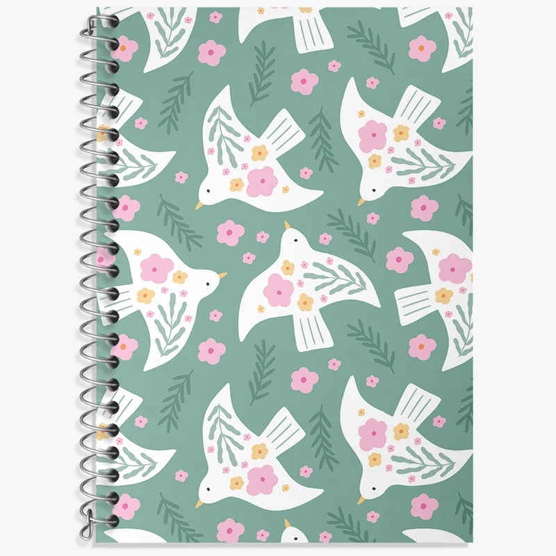 دفتر زبان 50 برگ خندالو مدل دو خط طرح پرنده آزادی کد N563