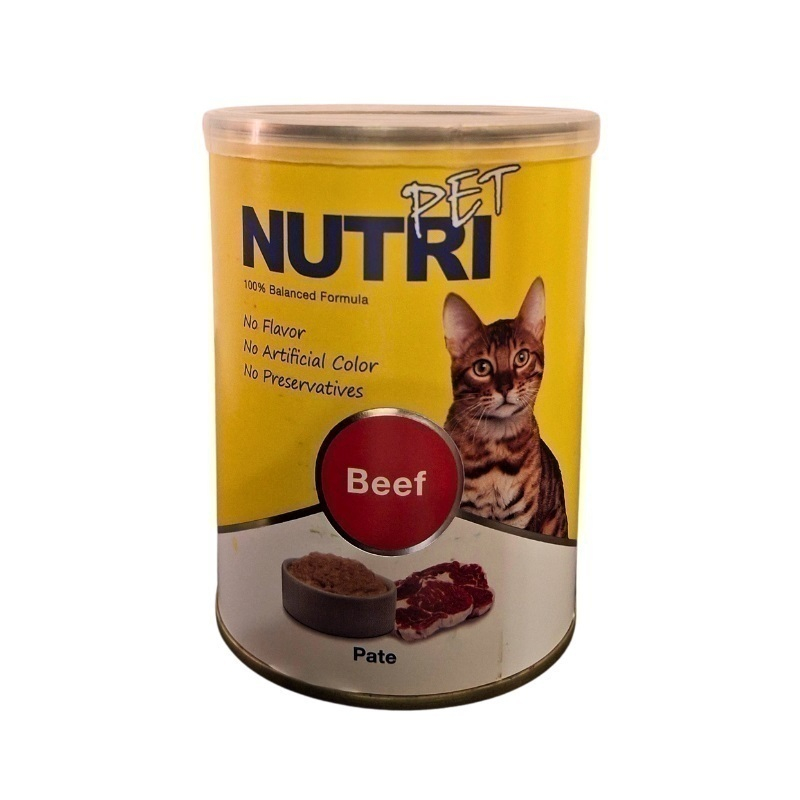 کنسرو غذای گربه بالغ نوتری پت مدل پته طعم گوشت گاو وزن ۴۲۵ گرم