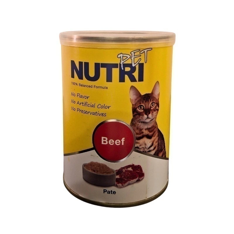 کنسرو غذای گربه بالغ نوتری پت مدل پته طعم گوشت گاو وزن ۴۲۵ گرم