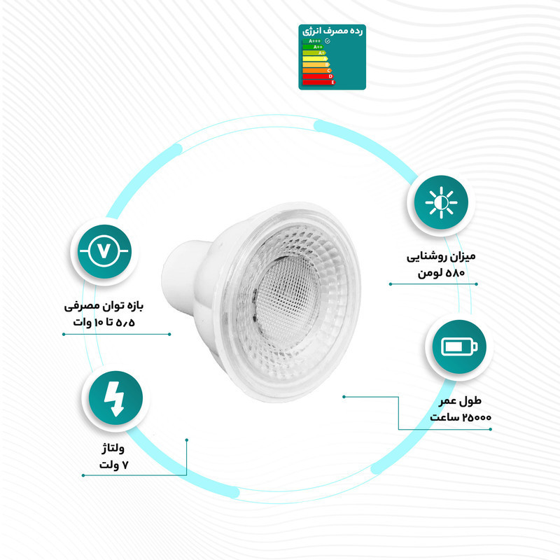 لامپ هالوژن ال ای دی 7 وات مدل 1403 مهتابی پایه سوزنی بسته 20 عددی