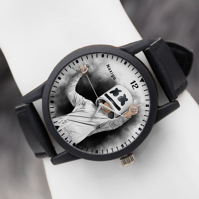 ساعت مچی عقربه ای ناکسیگو طرح دی جی مارشملو کد LF4187