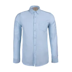 پیراهن آستین بلند مردانه جوتی جینز مدل ساده کد 303028 رنگ آبی آسمانی