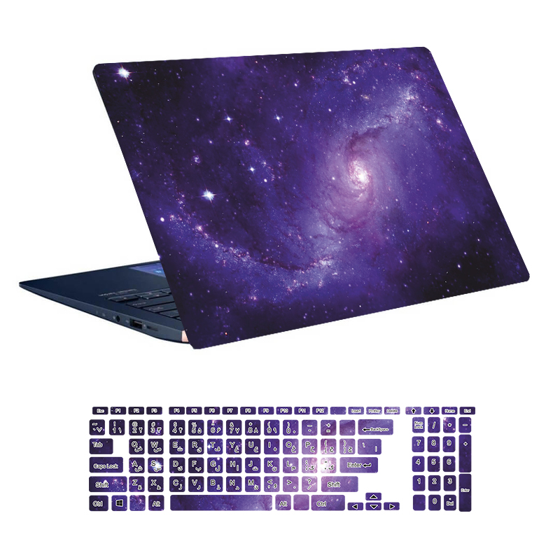 استیکر لپ تاپ توییجین و موییجین طرح Space کد 122 مناسب برای لپ تاپ 15.6 اینچ به همراه برچسب حروف فارسی کیبورد