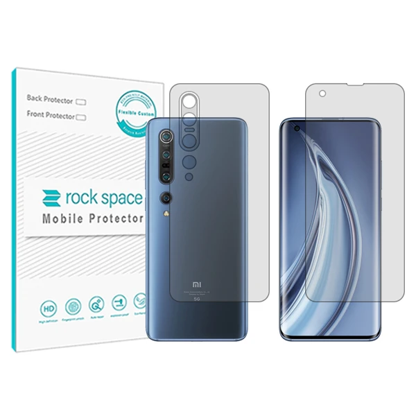 محافظ صفحه نمایش شفاف راک اسپیس مدل HyGEL مناسب برای گوشی موبایل شیائومی Mi 10 Pro 5G به همراه محافظ پشت گوشی 