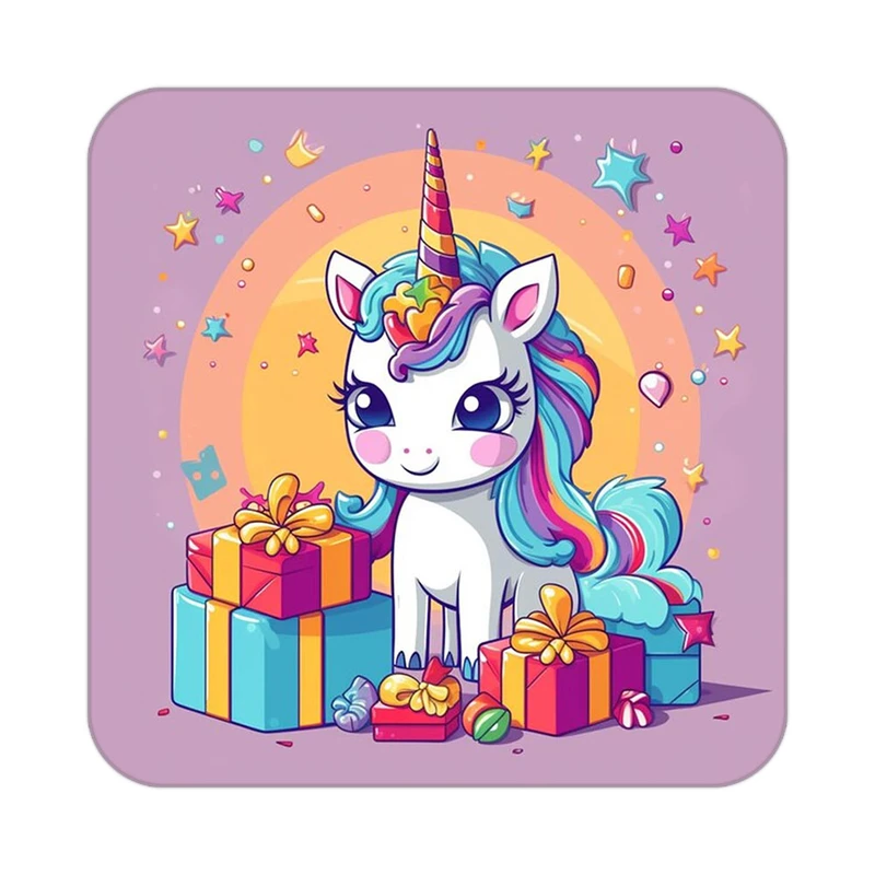 زیر لیوانی کاکتی طرح اسب تک شاخ و یونیکورن مدل mp29761