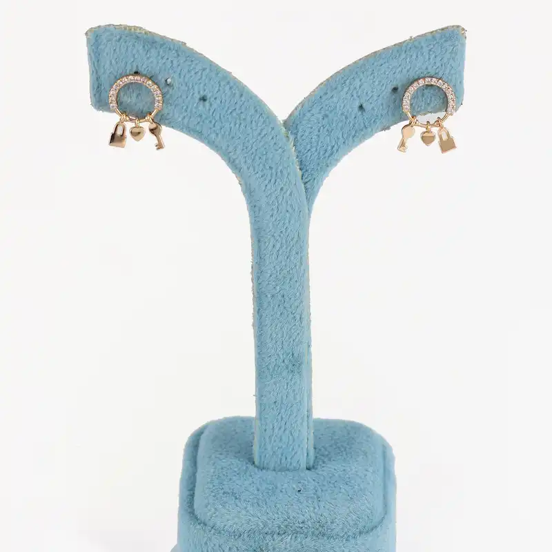 گوشواره زنانه ژوپینگ مدل قفل کد CC458