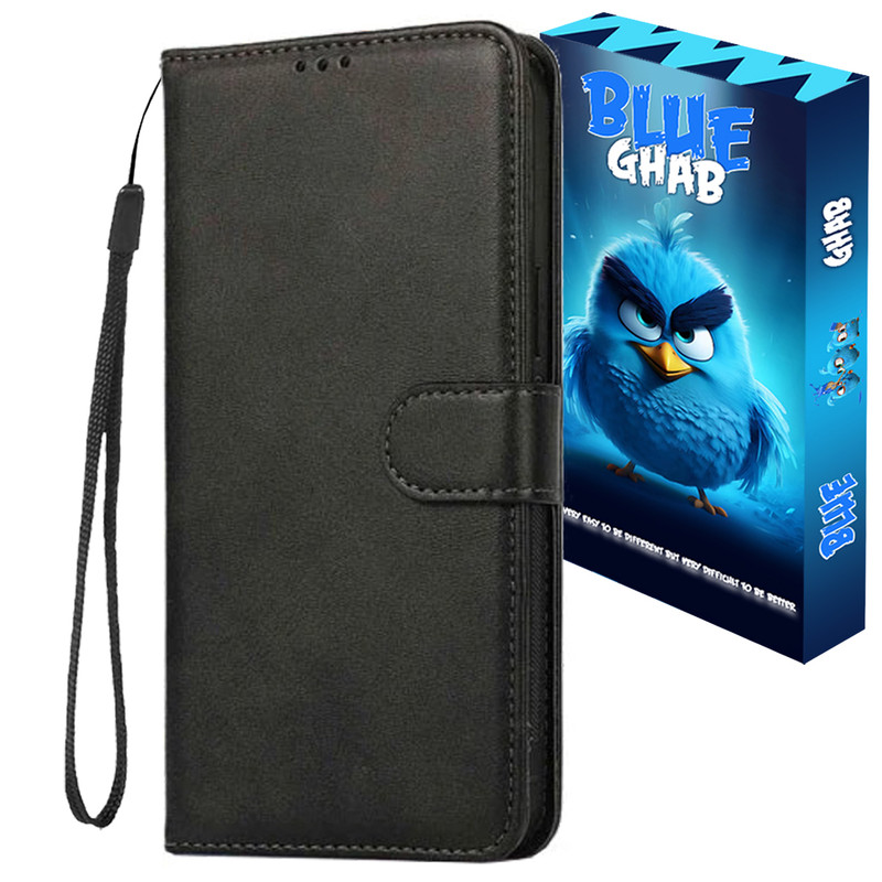 کیف کلاسوری بلو قاب مدل چرم ساده کد O45 مناسب برای گوشی موبایل سامسونگ Galaxy A17 به همراه آویز