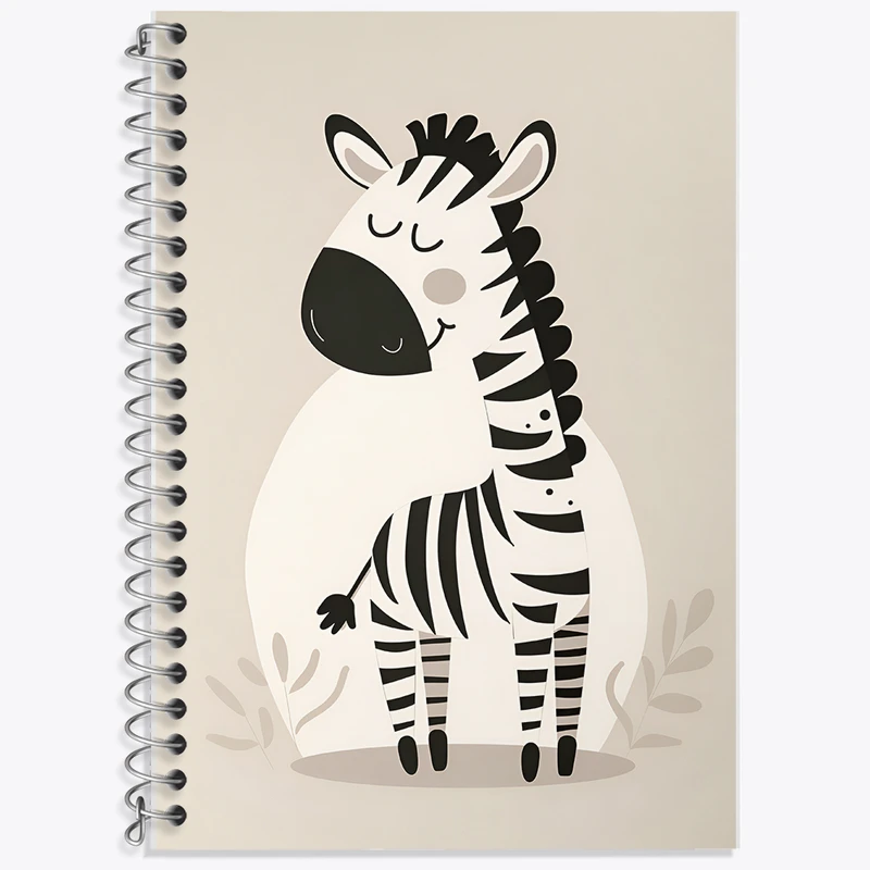 دفتر زبان 50 برگ خندالو مدل دو خط طرح گورخر بامزه کد F8345