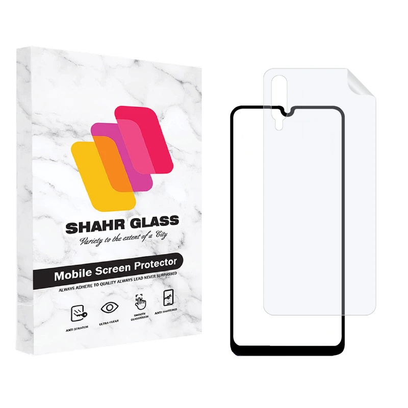 محافظ صفحه نمایش شهر گلس مدل 2FN مناسب برای گوشی موبایل سامسونگ Galaxy A70 به همراه محافظ پشت گوشی