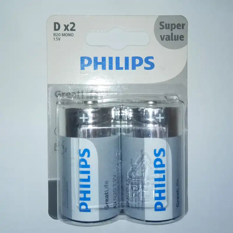 باتری بزرگ D فیلیپس مدل GreatLife بسته دو عددی