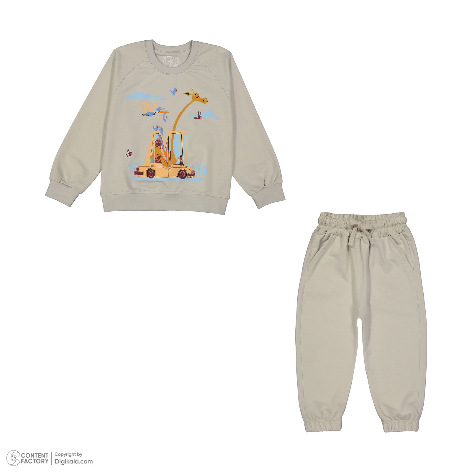 ست سویشرت و شلوار دخترانه سون پون مدل G874 رنگ طوسی -  - 4