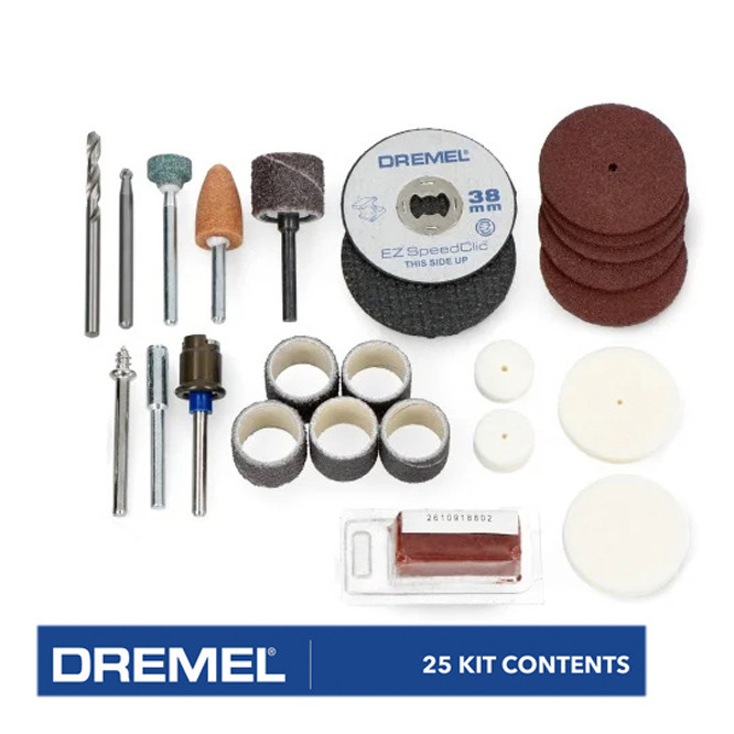 متعلقات فرز مینیاتوری درمل مدل 2610Z02879 مجموعه 25 عددی