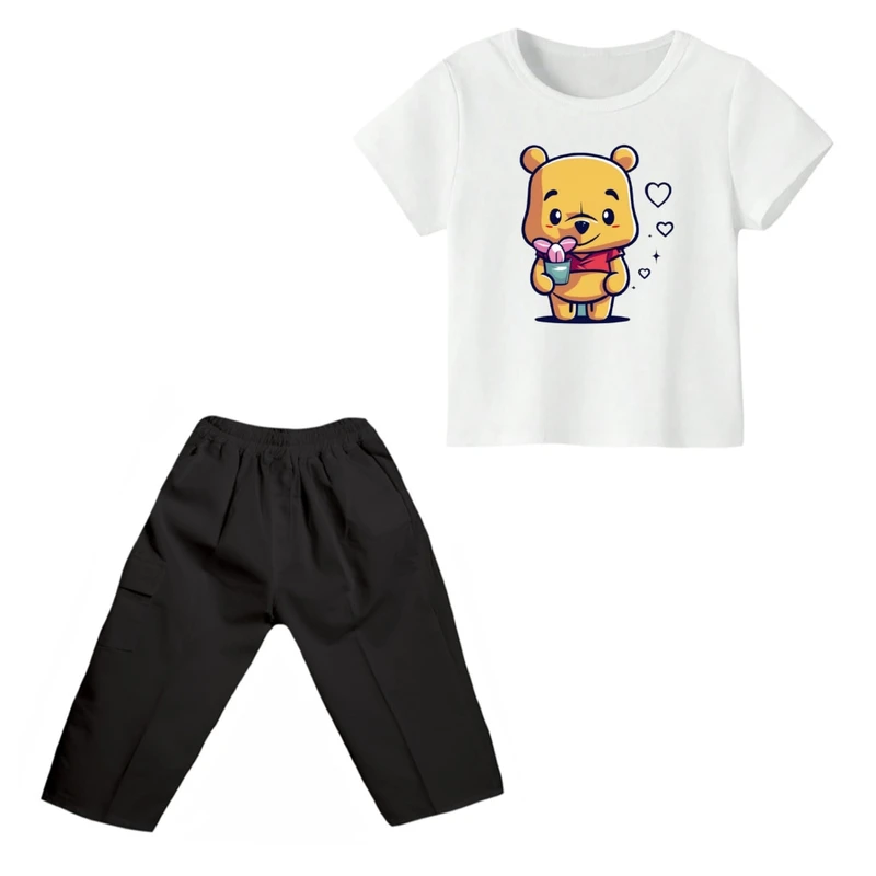 ست تی شرت و شلوارک پسرانه مدل پو کد ۵۷