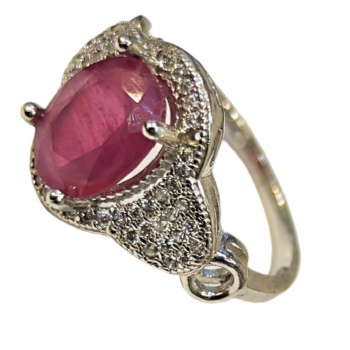 انگشتر نقره زنانه مدل یاقوت سرخ آفریقایی کد 504