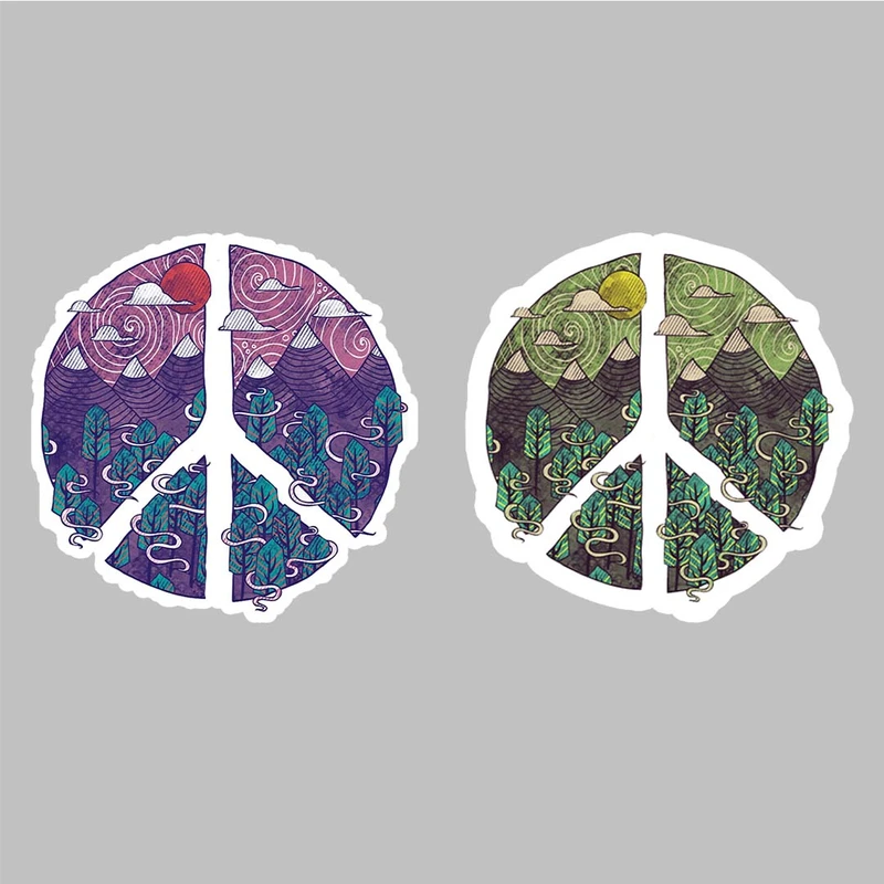 استیکر لپ تاپ کارنیکا طرح صلح مدل Peace-2222014 مجموعه 2 عددی