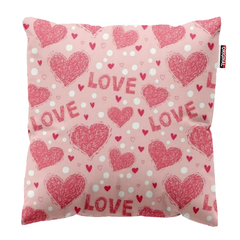 کوسن پاد آفرین طرح عشق و قلب کد 3038 سایز 30*30 سانتی متر