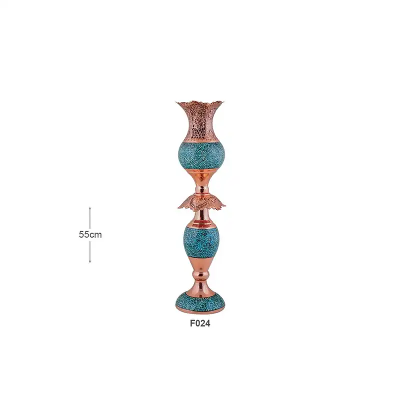 شمعدان فیروزه کوبی آقاجانی  کد F024