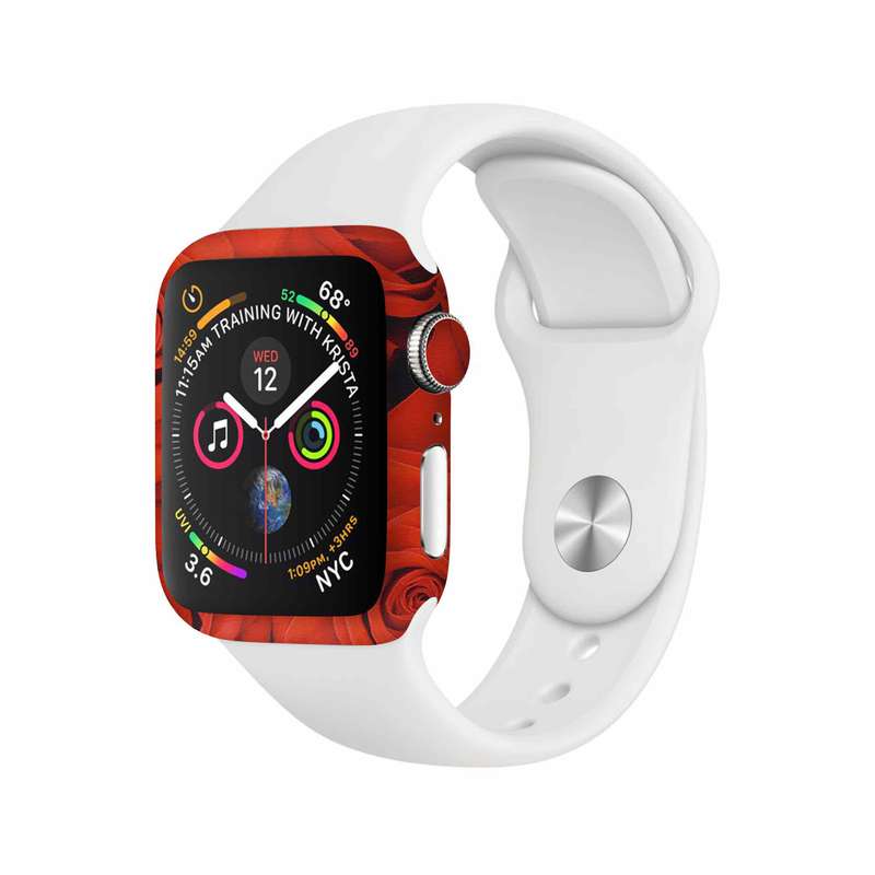 برچسب ماهوت طرح Red_Flower مناسب برای اپل واچ Watch 4 40mm