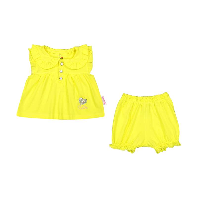 ست پیراهن و شلوارک نوزادی دخترانه آدمک مدل 2171236-19