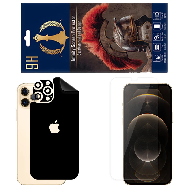 برچسب پوششی اینفینیتی مدل RG مناسب برای گوشی موبایل اپل iPhone 12 Pro Max به همراه محافظ صفحه نمایش