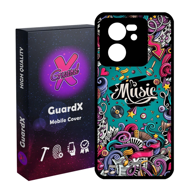 کاور گارد ایکس طرح Music مدل Glass10025 مناسب برای گوشی موبایل شیائومی 13T/13T Pro/Redmi K60 Ultra