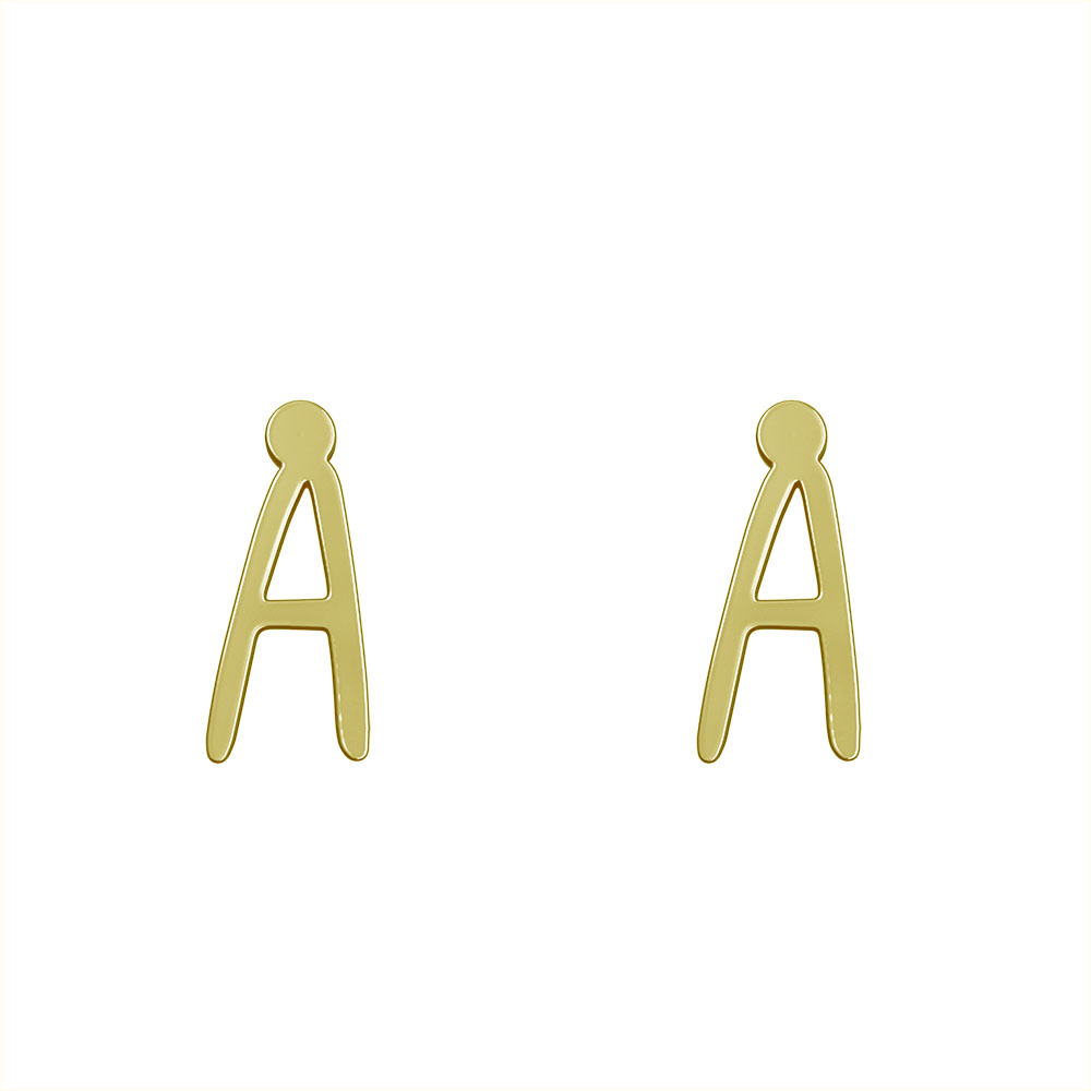 گوشواره طلا 18 عیار زنانه مدوپد مدل حرف A کد GA1-17173