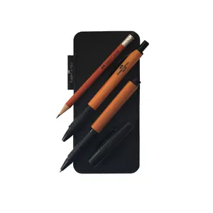 ست خودکار و روان نویس فابر کاستل مدل DESIGN CEDARWOOD به همراه کاور چرم