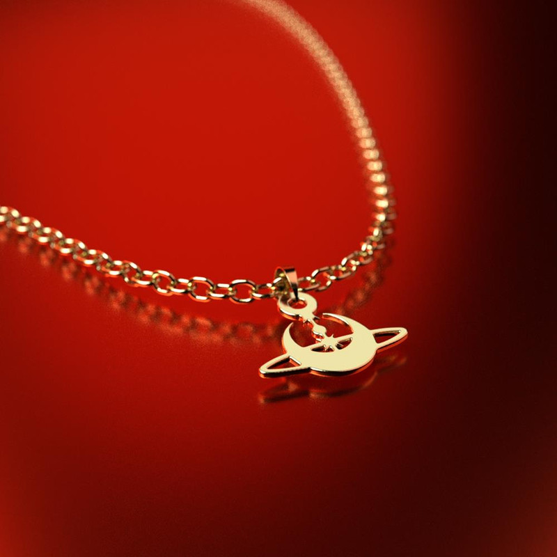 آویز گردنبند طلا 18 عیار زنانه مدوپد مدل ماه کد PA1-14070