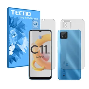 Tecno HyGEL model Transparent screen protector suitable for Realme C11 2021 mobile phone along with phone back protector