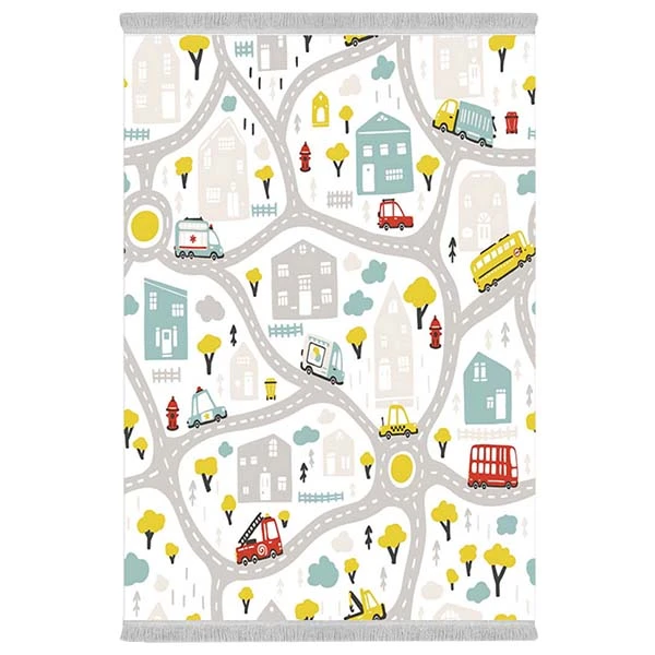 فرش پارچه‌ای دفه مدل فرشینه هازان مخمل طرح فانتزی کد 3077