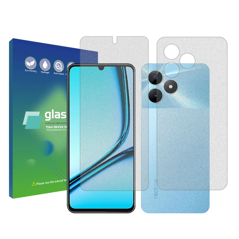 محافظ صفحه نمایش مات گلس پرو مدل Resistant‌ مناسب برای گوشی موبایل ریلمی NOTE 50  به همراه محافظ پشت گوشی