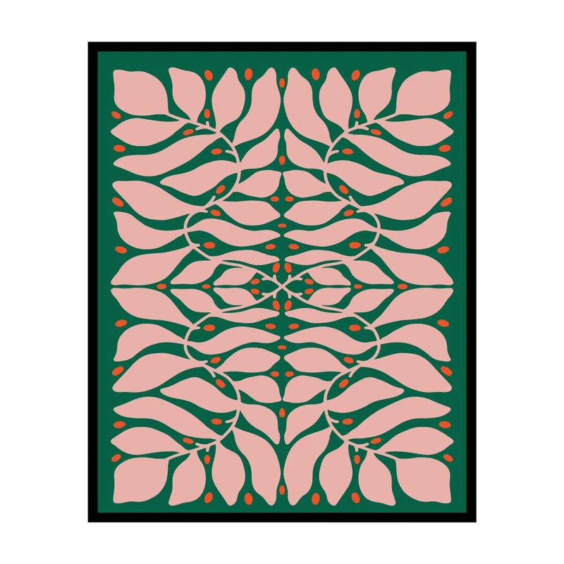 پوستر مدل چاپ الگوی گل صورتی