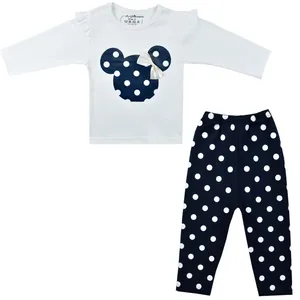 ست تی شرت آستین بلند و شلوار نوزادی مدل ارغوان میکی موس