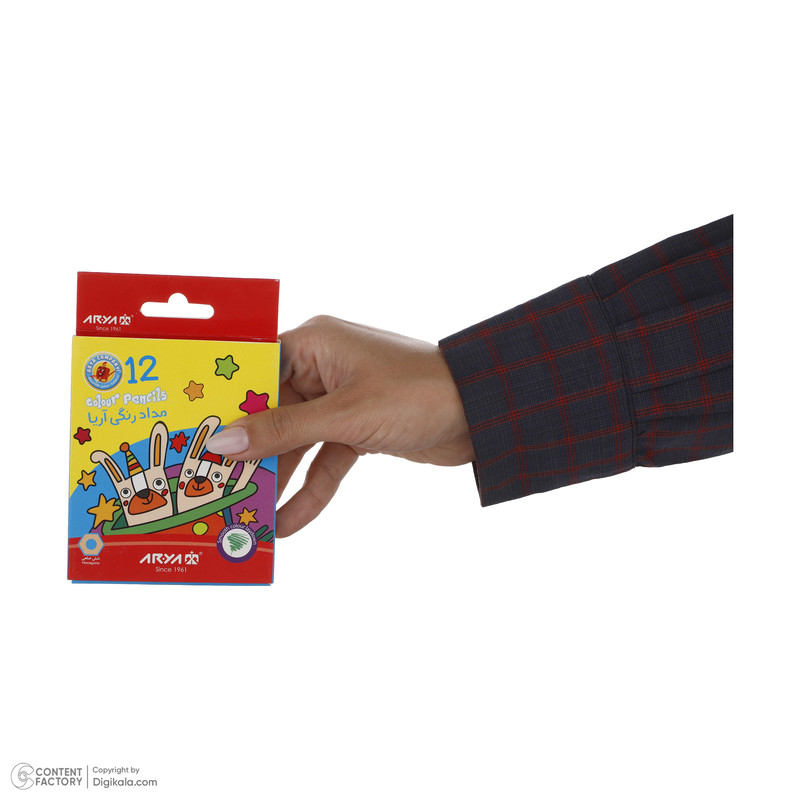 مداد رنگی 12 رنگ آریا مدل 3072
