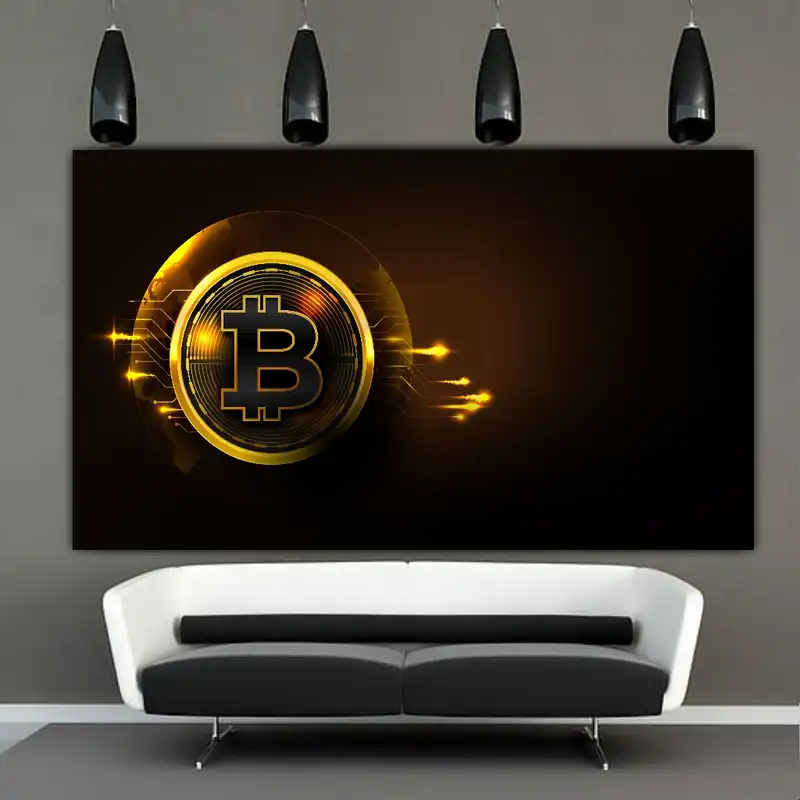تابلو بوم طرح ارز دیجیتال مدل بیت کوین کد SDB4803