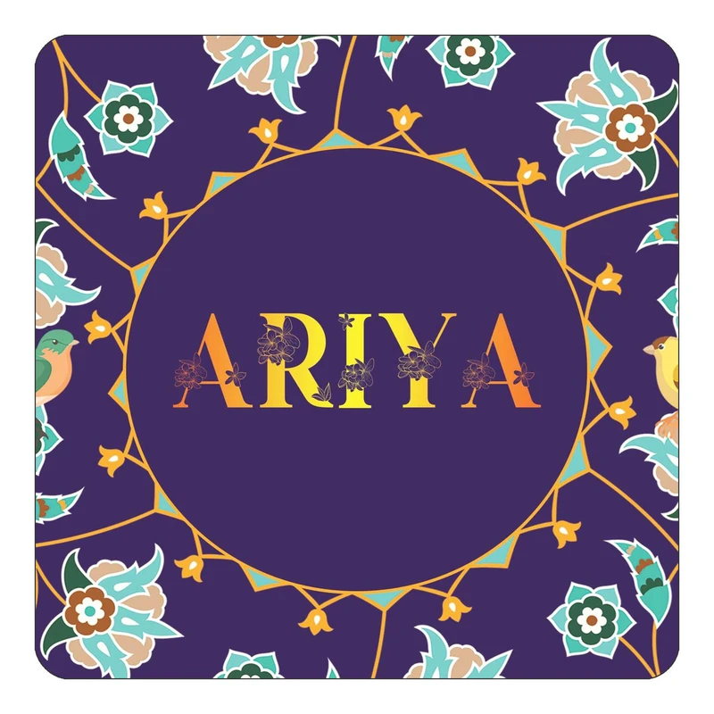 مگنت کاکتی طرح اسم آریا ariya مدل گل و بلبل کد mg11544