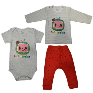 ست 3 تکه لباس نوزادی مدل هندوانه